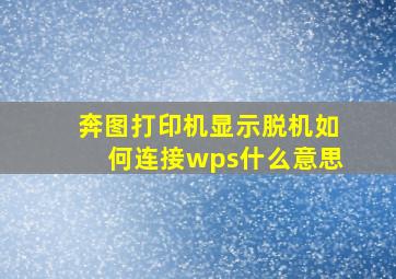 奔图打印机显示脱机如何连接wps什么意思