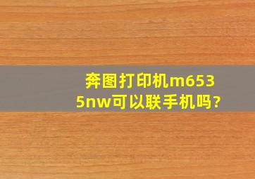 奔图打印机m6535nw可以联手机吗?