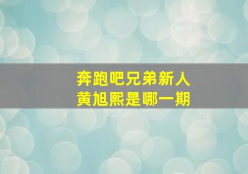 奔跑吧兄弟新人黄旭熙是哪一期