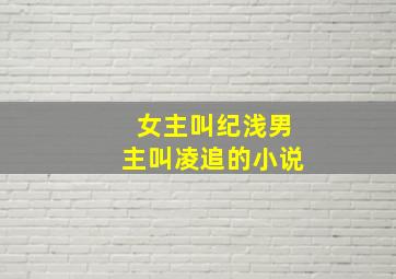 女主叫纪浅男主叫凌追的小说