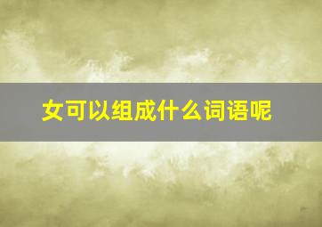 女可以组成什么词语呢