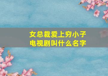 女总裁爱上穷小子电视剧叫什么名字