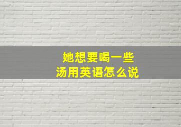 她想要喝一些汤用英语怎么说