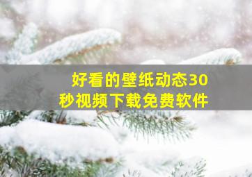 好看的壁纸动态30秒视频下载免费软件