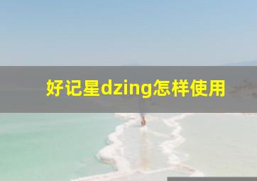 好记星dzing怎样使用