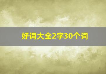 好词大全2字30个词