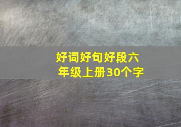 好词好句好段六年级上册30个字