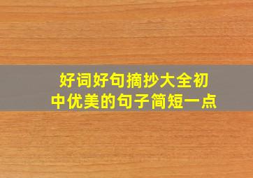 好词好句摘抄大全初中优美的句子简短一点