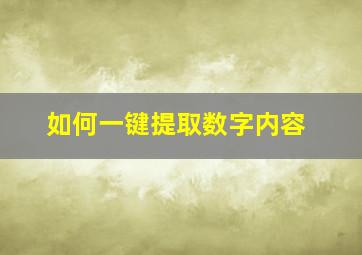 如何一键提取数字内容