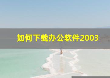 如何下载办公软件2003