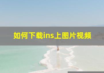 如何下载ins上图片视频