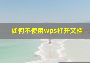 如何不使用wps打开文档