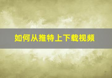 如何从推特上下载视频