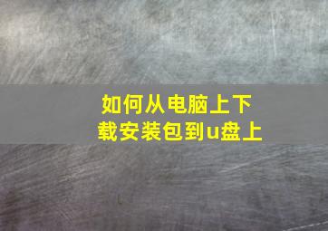 如何从电脑上下载安装包到u盘上