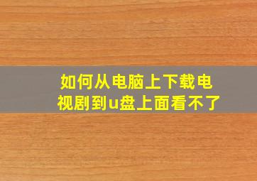 如何从电脑上下载电视剧到u盘上面看不了