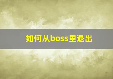 如何从boss里退出