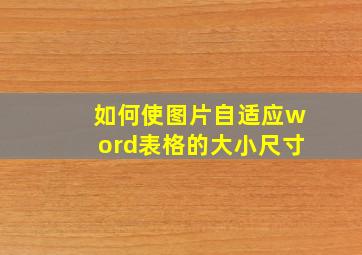 如何使图片自适应word表格的大小尺寸