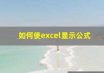 如何使excel显示公式