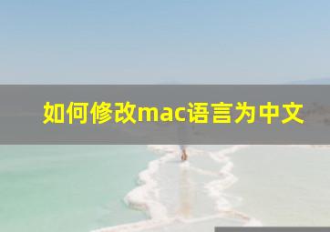 如何修改mac语言为中文