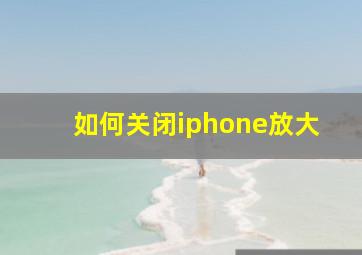 如何关闭iphone放大