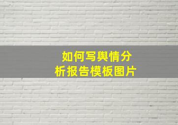 如何写舆情分析报告模板图片