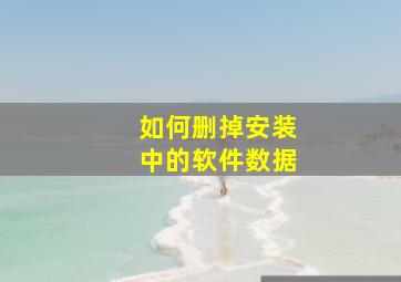 如何删掉安装中的软件数据