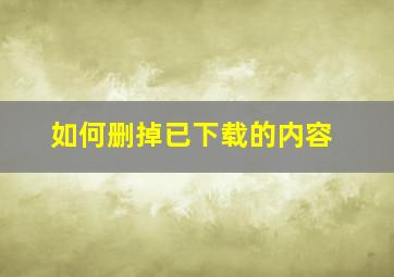 如何删掉已下载的内容