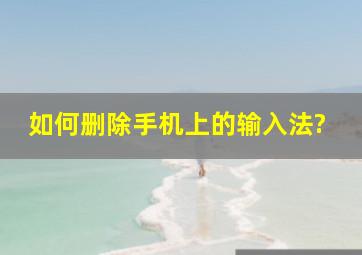 如何删除手机上的输入法?