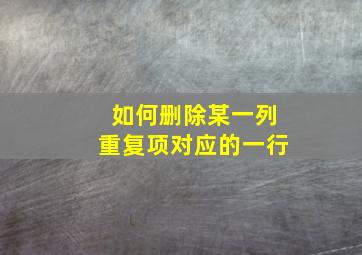 如何删除某一列重复项对应的一行