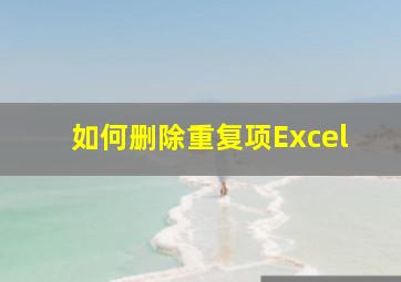 如何删除重复项Excel