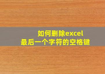 如何删除excel最后一个字符的空格键