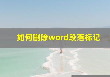 如何删除word段落标记