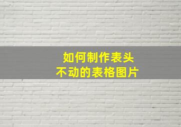 如何制作表头不动的表格图片