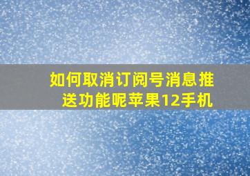 如何取消订阅号消息推送功能呢苹果12手机