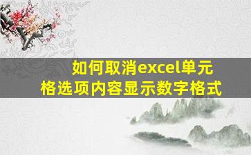 如何取消excel单元格选项内容显示数字格式