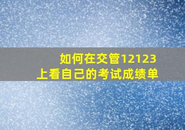 如何在交管12123上看自己的考试成绩单