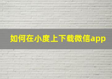 如何在小度上下载微信app