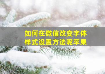 如何在微信改变字体样式设置方法呢苹果