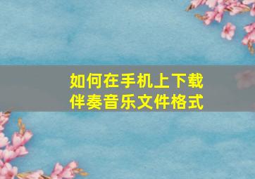 如何在手机上下载伴奏音乐文件格式