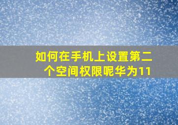 如何在手机上设置第二个空间权限呢华为11