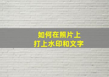 如何在照片上打上水印和文字