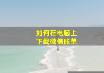 如何在电脑上下载微信账单