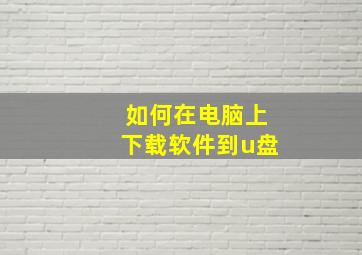 如何在电脑上下载软件到u盘