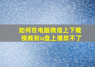 如何在电脑微信上下载视频到u盘上播放不了