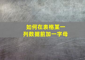 如何在表格某一列数据前加一字母