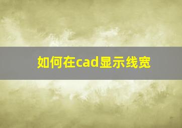 如何在cad显示线宽