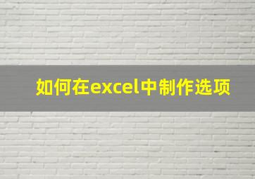 如何在excel中制作选项