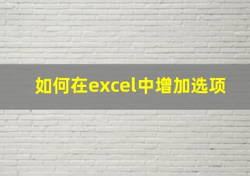 如何在excel中增加选项