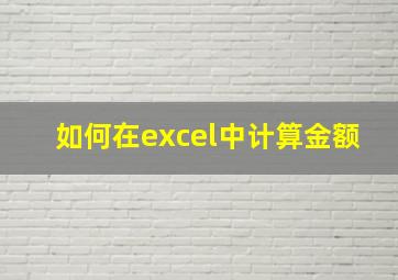 如何在excel中计算金额