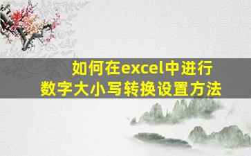 如何在excel中进行数字大小写转换设置方法